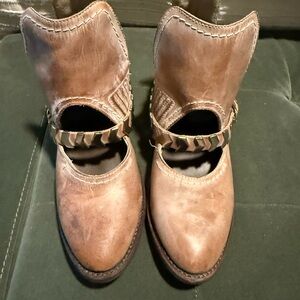 Freebird by Steven Blade Tan Ankle Boots with Studded Strap